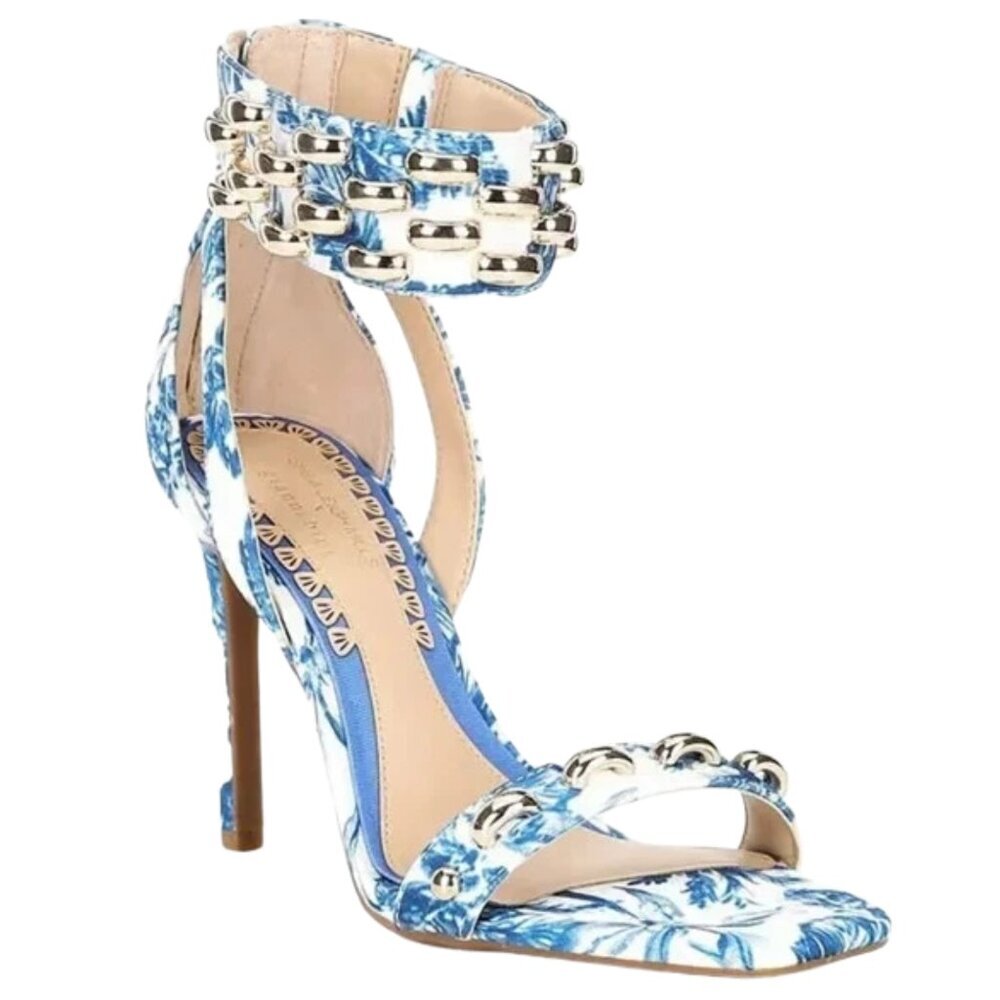 NEW Gianni Bini x Shea Leigh Mills Carter Hardware Detail Ankle Wrap Sandals - Picture 2 of 6